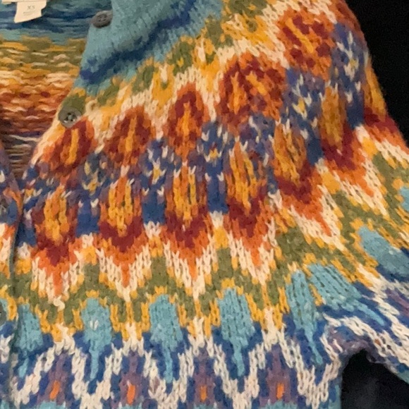 Fair Isle wool cardigan sweater XS - Picture 7 of 9